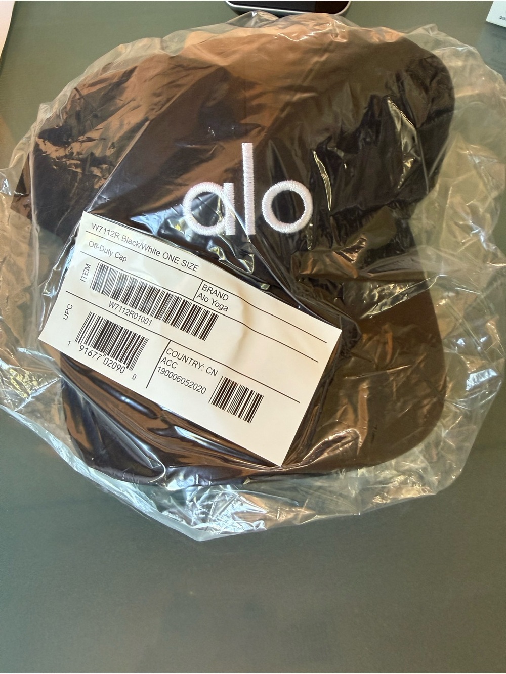 ALO Yoga Black Cap with White Embroidered Logo